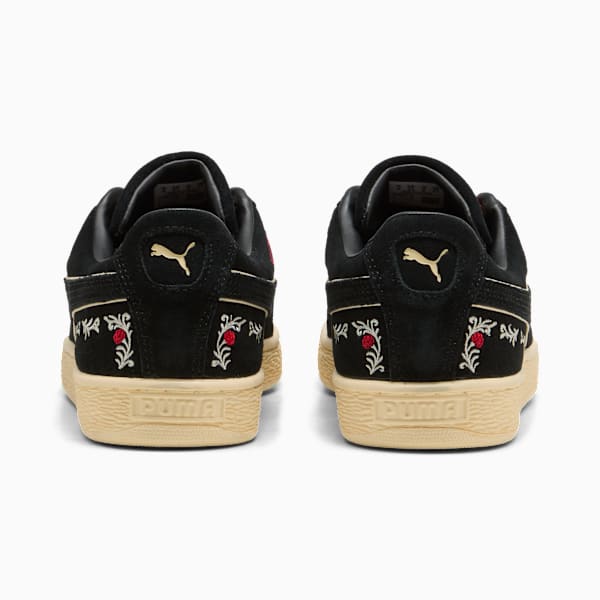 Puma Suede ¡ª Black / Floral Embroidery puma shoes for men  womens shoes  roma shoes